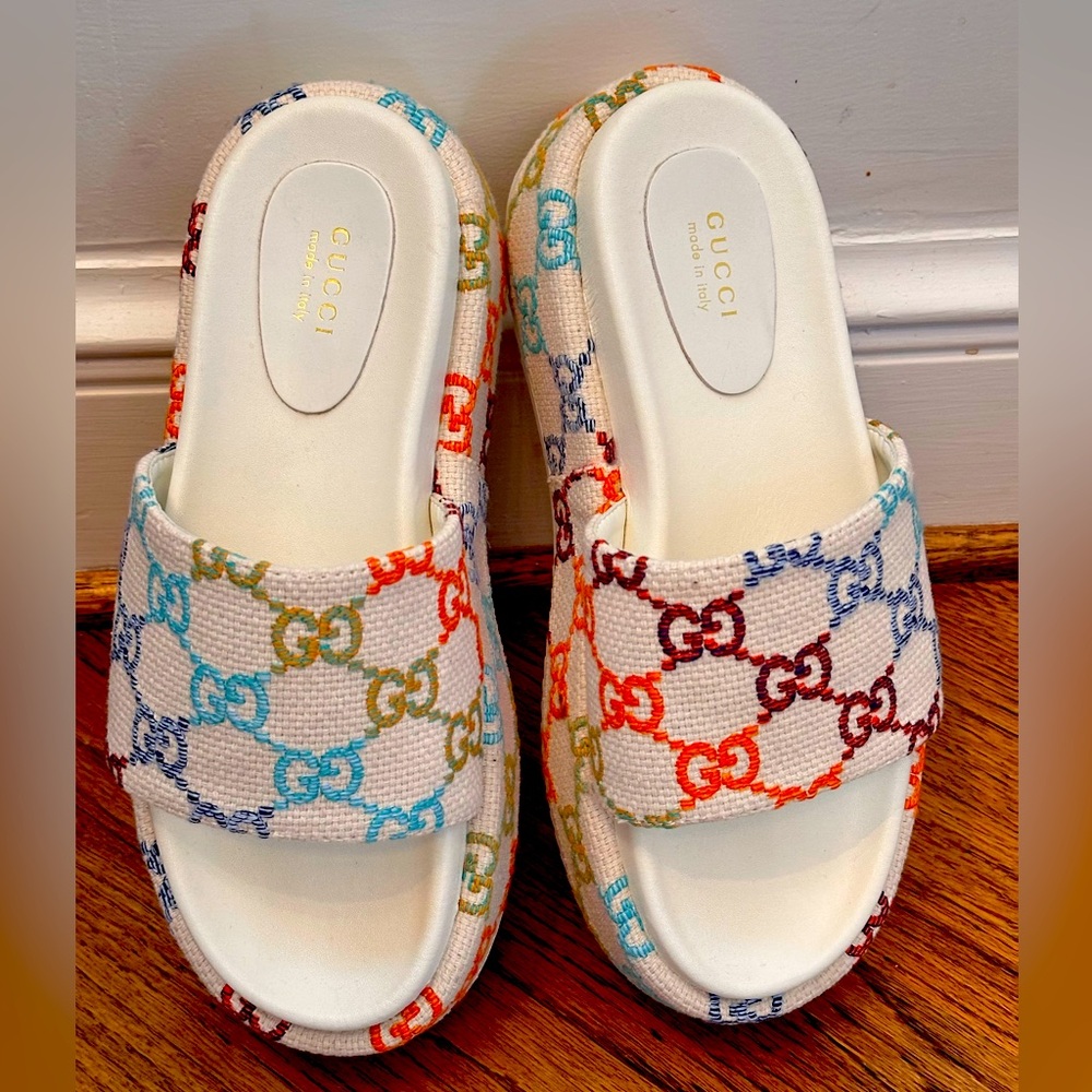 Gucci multi colored platform shoes